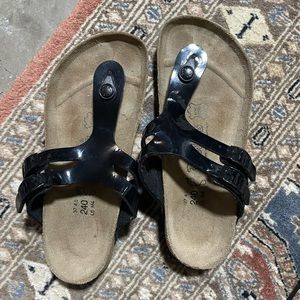 Patent Birkenstock Black Birks Gizeh